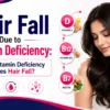 Hair fall due to vitamin deficiency featuring healthy hair and essential vitamins for hair growth